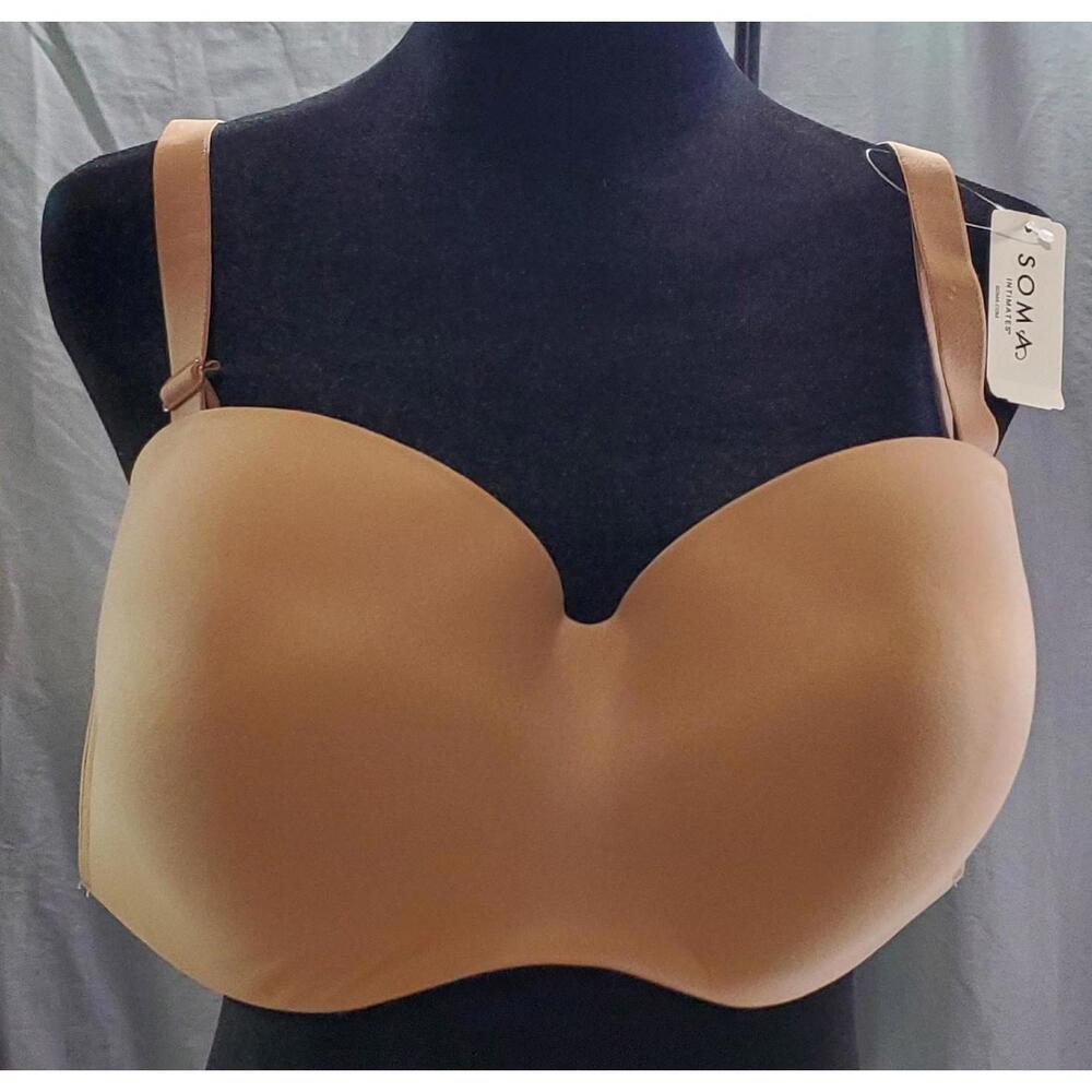 217 SOMA Stay Put Strapless Bra 38DD - Nude